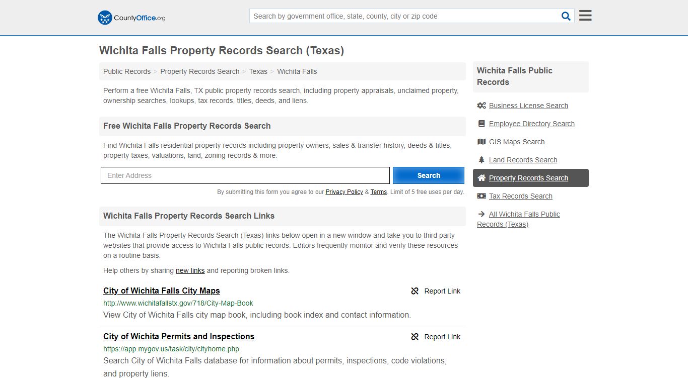 Property Records Search - Wichita Falls, TX (Assessments ...